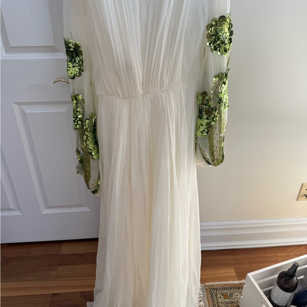 Valentino White Maxi Dress with Green Details - Picture 12 of 12